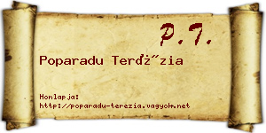 Poparadu Terézia névjegykártya